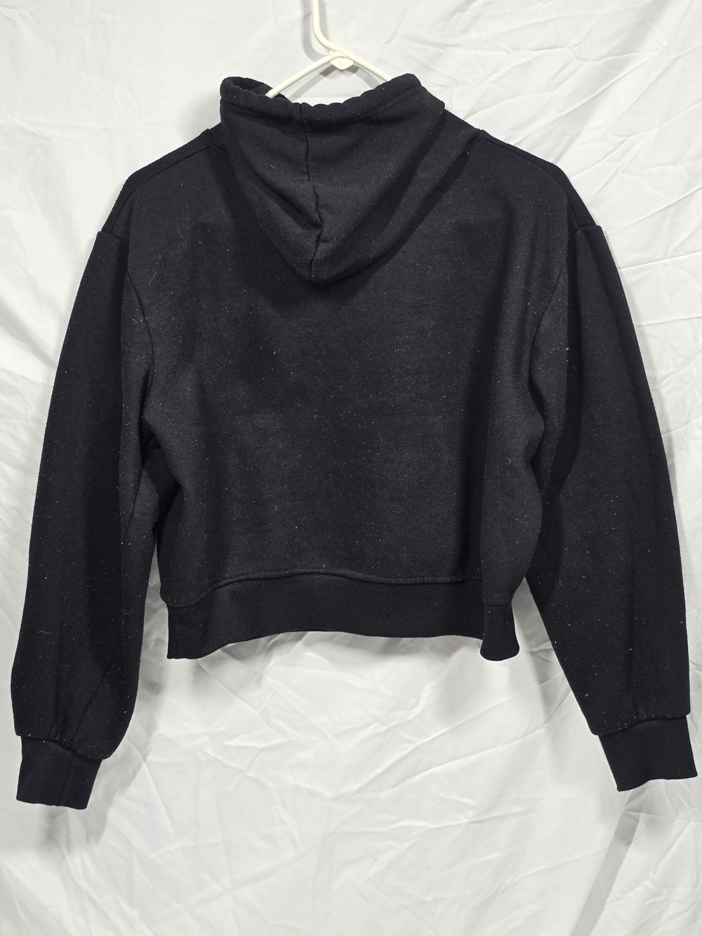 MTV Retro Logo Cropped Black Hoodie Sweatshirt Size S - Picture 2 of 7